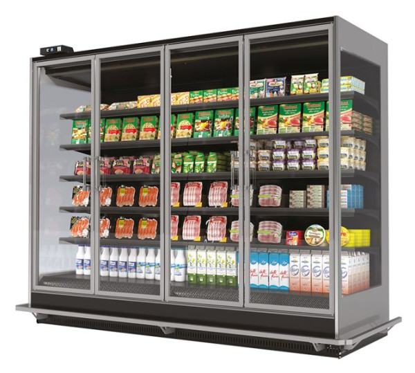 NordCap Wandkühlregal ANGEL 950-206 M2 1250 mit Türen, zentralgekühlt, Umluftkühlung, 45495020650