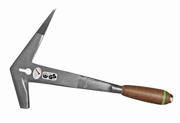 Freund Schieferhammer Universo®, Reihnische Form, Nagelzieher, handgeschmiedet, links, GS, Gewicht: 650 Gramm, Maße: 340 mm, 00021651