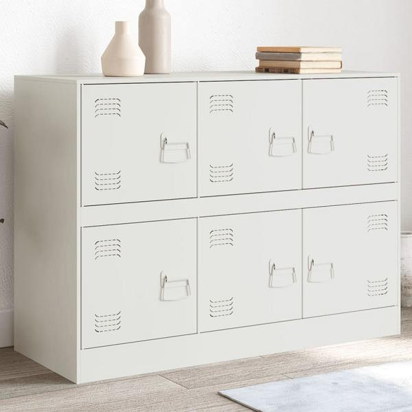 vidaXL Sideboard Weiß 99x39x73 cm Stahl, 841798, 8721012426917