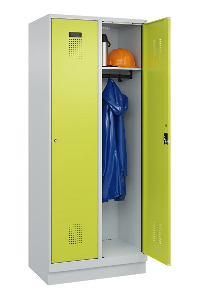 C+P Spind Evolo PLUS, mit Sockel, 2 Abteile, 1950x800x500mm, 7035/0024, Verschluss Zylinderschloss, Ablageböden 2, 049020-22 S10042