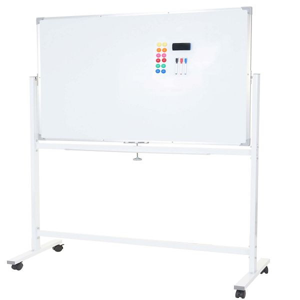Mendler Whiteboard HWC-C85, Magnettafel Memoboard Pinnwand, mobil rollbar inkl. Zubehör, 180x100cm, 84800