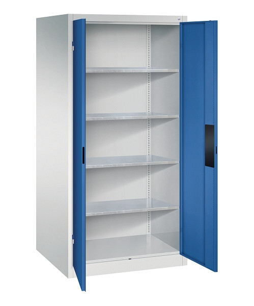C+P Flügeltürenschrank Acurado, H1950xB930xT800mm, 7035/5010, Traglast 110 kg, 8924-052 S10145