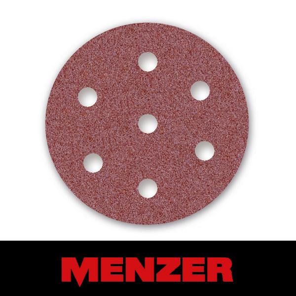 Menzer Klett-Schleifscheibe, Ø 90 mm, 7 Loch, Körnung 36, Normalkorund, VE: 25, 231831036