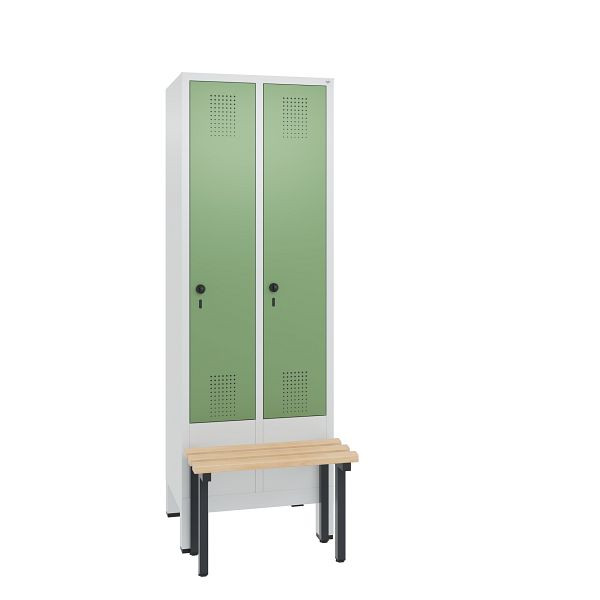 C+P Spind Evolo, 2 Abteile, H1850xB610xT815 mm, Grau/Resedagrün, 48030-20 S10343