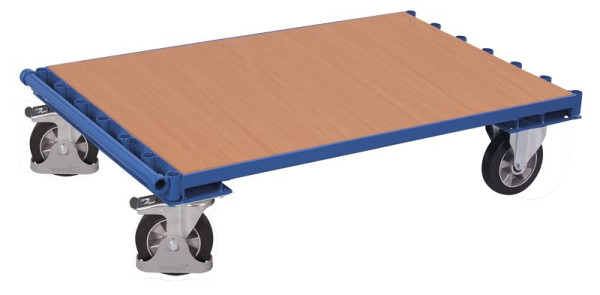 VARIOfit Plattenwagen ohne Bügel, Ladefläche: 1.600 x 800 mm, RAL 5010 enzianblau, Radsatz: Bereifung aus Elastikvollgummi, sw-1285