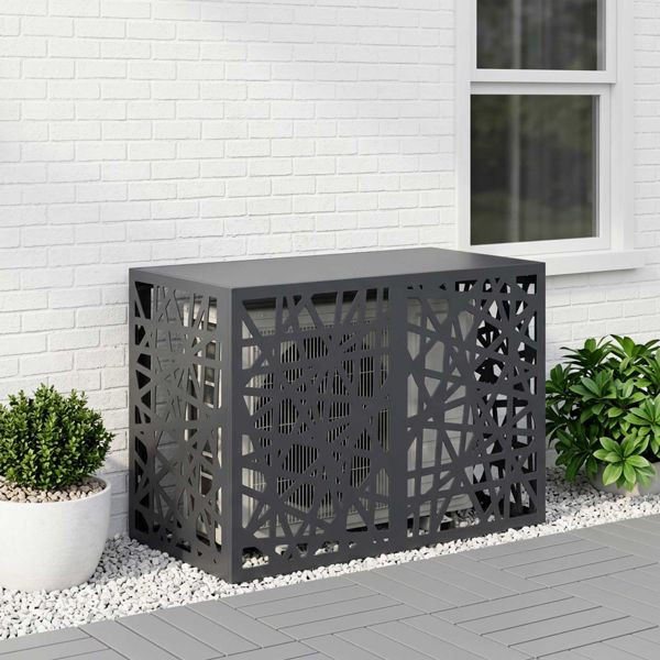 vidaXL Klimaanlagenabdeckung Anthrazit 100 x 50 x 70 cm Stahl, 8014159