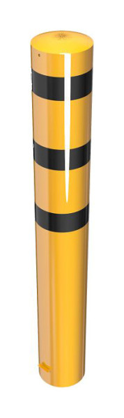 Schake Stahlrohrpoller Ø 273 x 5 mm ortsfest, zum Einbetonieren gelb / schwarz, feuerverzinkt und gelb beschichtet, Gesamtlänge: 2000 mm, 40272BG