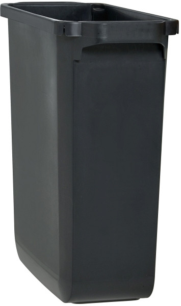 RAU Mülleimer 60L, mit Klemmschlitzen für Abfallsäcke, B270xT590xH600 mm, schwarz, 09-ME