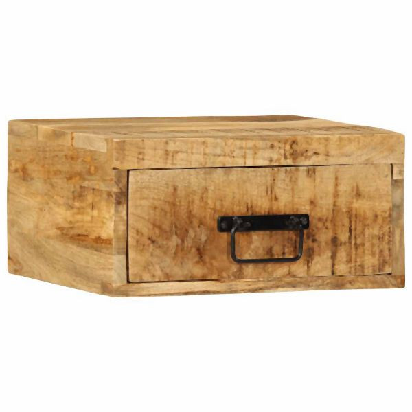vidaXL Wand-Nachttisch Raues Mangoholz, 4017452, 8721158412331