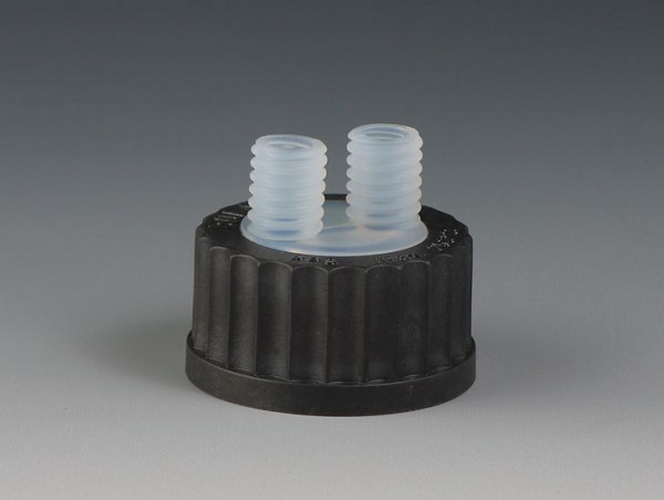 Bohlender Flaschen-Mehrfachverteiler Material PFA, Hälse GL 2 x 14, D 614-08