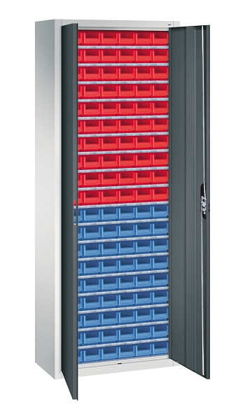 C+P Magazinschrank Serie 13, H1980xB700xT300mm, 7035/7016, Einlegeböden 18, 133113-23 S10130