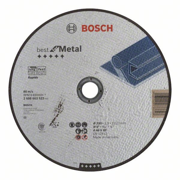 Bosch Trennscheibe gerade Best for Metal - Rapido A 46 V BF, 230 mm, 1,9 mm, VE: 25 Stück, 2608603522