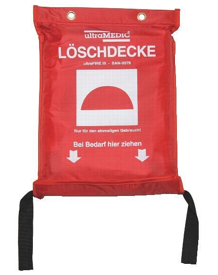 ultraMEDIC Löschdecke aus Glasgewebe ultraFIRE III, 1600 x 1800 mm, weiß, nach DIN EN 1869, inkl. Tasche, SAN-0079