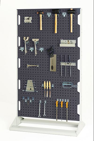 bott perfo Rack mit 80 Teilen 10 Platten, 40 Haken, 20 Klemmen, 20 Halter BxTxH: 1000 x 550 x 1775 mm, RAL 7016, 16917202.19V