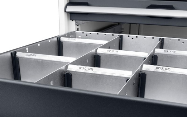 bott cubio Steckwand für Schubladen Höhe 100/125 mm BxTxH: 193 x 1 x 77 mm, verzinkt, VE: 5 Stück, 43002060.51