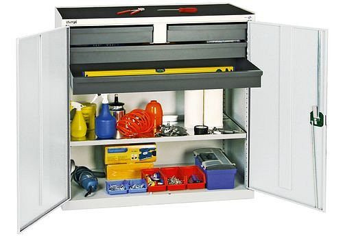 stumpf Werkzeug- und Materialschrank Professional 3000, mit 4 Schubladen, 1 Wannenboden, grau, B 1000 mm, 251836