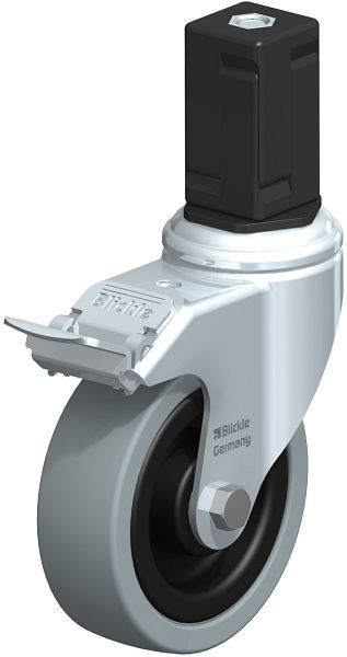 Blickle LKRA-VPA 101K-11-FI-EV17 Apparate-Lenkrolle mit Expander & Feststeller, Vollgummi, Grau, 848227