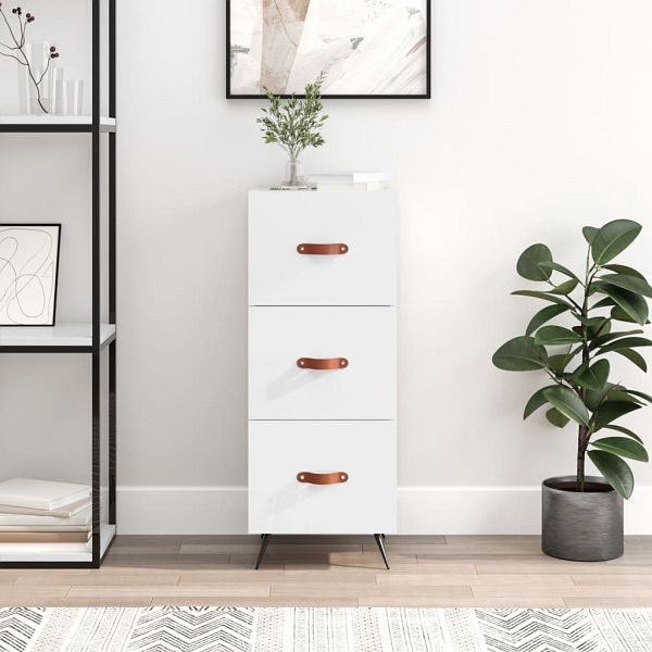 vidaXL Sideboard Hochglanz-Weiß 34,5x34x90 cm Holzwerkstoff, 828574