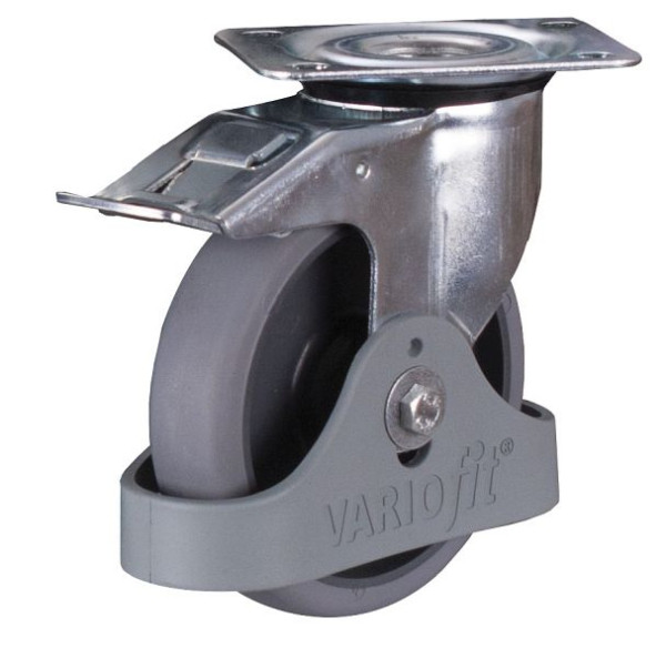 VARIOfit Bremsrolle thermoplastisch, 125 x 30 mm, grau, mit thermoplastischer Bandage, dpg-125.050