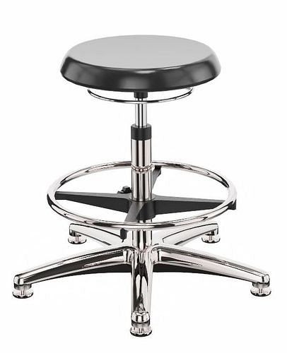 Dauphin Arbeitshocker PU, Aluminium-Fußkreuz, Bodengleiter, Fußring, 266972