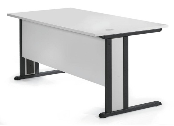 Deskin Schreibtisch Basic MULTI M, Dekor weiß, Gestell Anthrazit, B 800 x T 800 x H 740 mm, 258469