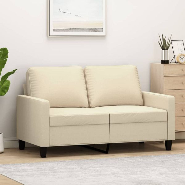 vidaXL 2-Sitzer-Sofa Creme 120 cm Stoff, Füllung: Schaumstoff, 359157