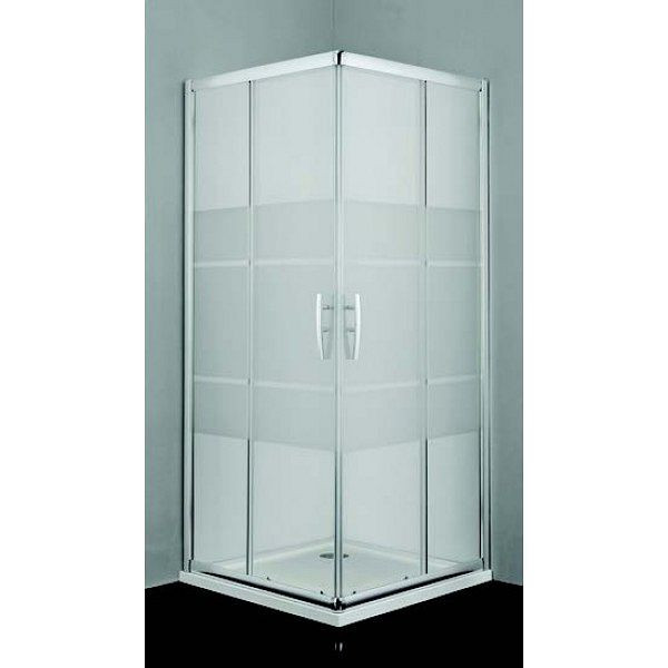 Sanotechnik Eckduschkabine mit Streifendesign PRO-LINE, 88,5-90x200cm, B90CS