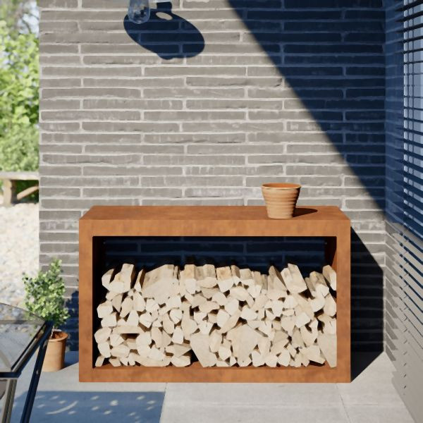 vidaXL Brennholzregal 100x40x60 cm Cortenstahl, ordentliche Lagerung, 850988