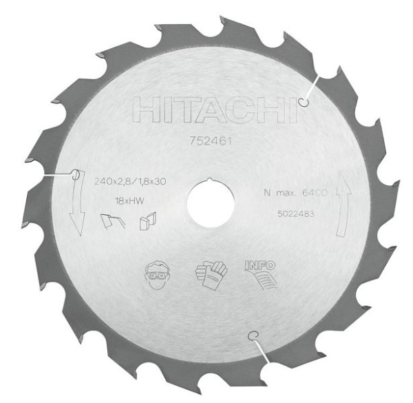 HiKOKI TCT Kreissägeblatt Holz 240x30xZ18 Wechselzahn, 752461
