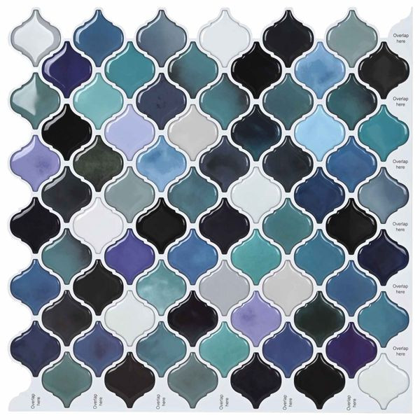 vidaXL Lanturn Fliese 50-teilig Blaugrün 27 x 27 cm Polyurethan und PET, 42046245