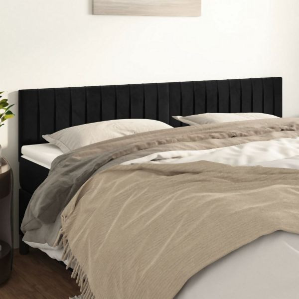 vidaXL Kopfteile 2 Stk. Schwarz 100x5x78/88 cm Samt, 346294