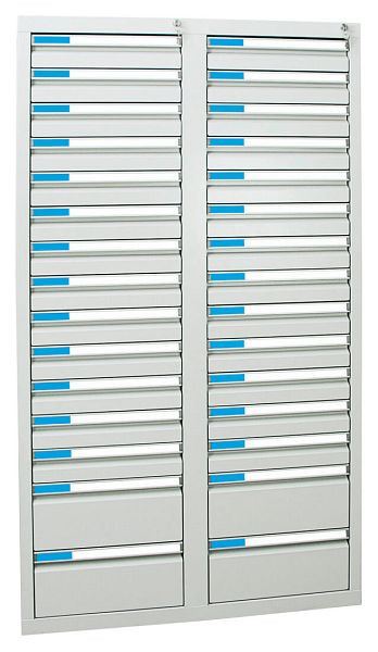 stumpf Schubladenschrank Serie ESTA, RAL 7035/7035, 30 Schubladen (26x100, 4x200 mm), 7604607