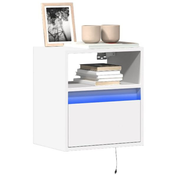 vidaXL TV-Wandschrank mit LED-Beleuchtung Weiß 41x31x45 cm, 852313