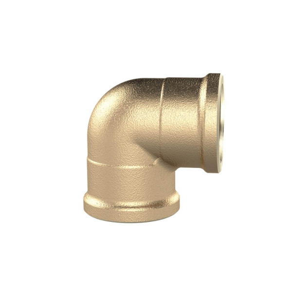Riegler Winkelstück, 90°, innen/innen, G 2, Druck 16 bar, Messing blank, 194107