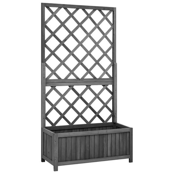 vidaXL Garten-Spalier mit Blumenkasten Schwarz 70x30x135 cm Tannenholz, 316427