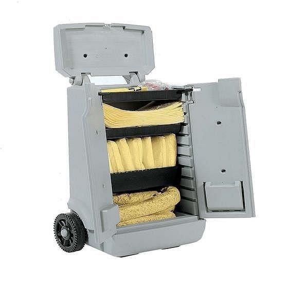 asecos Notfall-Set Transportwagen mit Spezial-Sorbents, 410 x 590 x 950mm, 14413