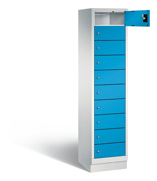 C+P Schließfachschrank Evolo, H1850xB420xT500mm, Farbe: Lichtgrau / Lichtblau, 48020-1210 S10017