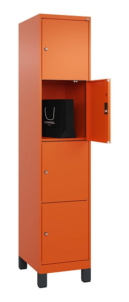 C+P Schließfachschrank Evolo PLUS, mit Füßen, 4 Fächer, 1950x400x500mm, 2004/20, 049010-124 S10023