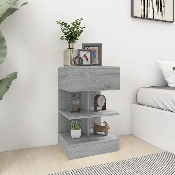 vidaXL Nachttische 2 Stück Grau Sonoma 40x35x65 cm Holzwerkstoff, 816044