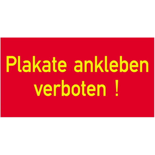 Stein HGS Sonderschild, Plakate ankleben verboten!, 400 x 200 mm, 14908