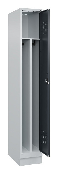 C+P Spind Evolo PLUS, mit Sockel, 1 Abteil, 1950x300x500mm, 7035/7016, Verschluss Zylinderschloss, 049020-10F S10039