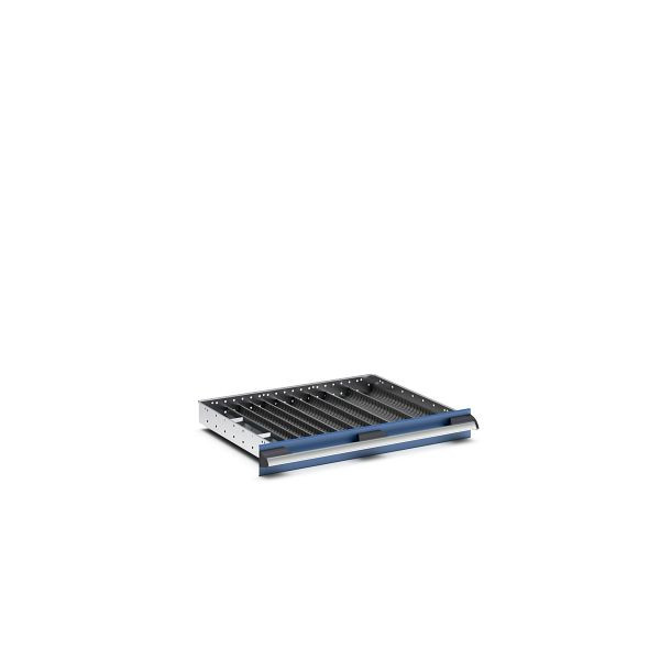bott cubio Sortiment mit 9 Kompaktmulden 18 Steckwände, 1 Rinne mit 2 Steckwänden, BxTxH: 650x525x28mm, Kunststoff RAL 7011, 43020007