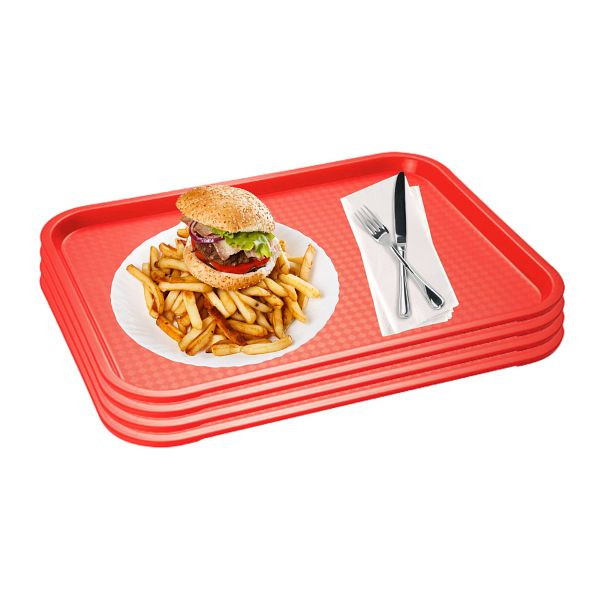 APS Fast Food Tablett, Serviertablett, 35 x 27 cm, rot, VE: 4er-Set, 67541