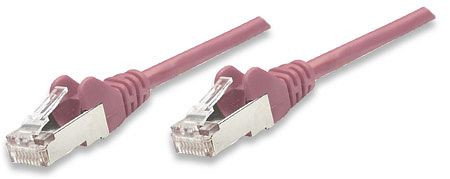 INTELLINET Cat5e Netzwerk Patchkabel, geschirmt, FTP, RJ45 Stecker / RJ45 Stecker, 2.0 m, Rosa, 452946