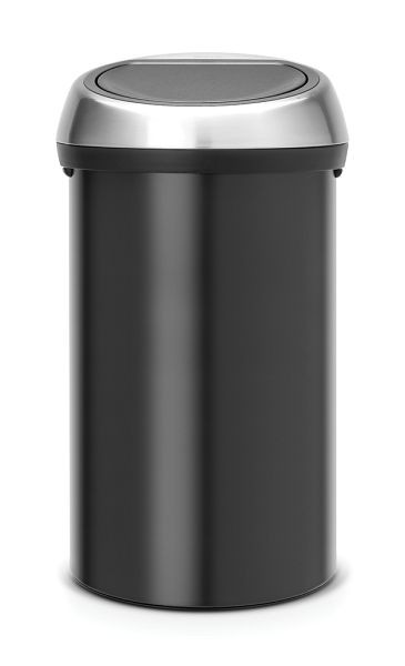 Brabantia Mülleimer Touch bin 60 Liter Matt schwarz / Deckel Fingerprint Proof, 402548