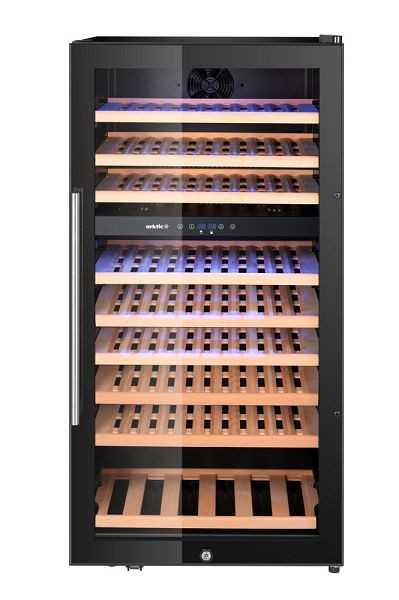Arktic Weinkühler, 2 Zonen, 91 Flaschen, 230L, Schwarz, 569x595x(H)1215mm, 237113