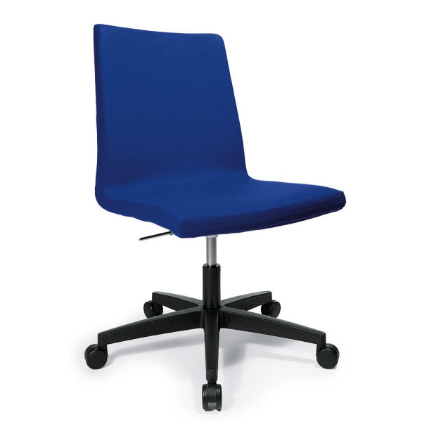 Deskin Besucherdrehstuhl TURN, Fußkreuz Polyamid schwarz, Bezug Filz L, Farbe dunkelblau, 270505