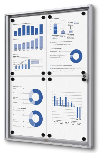 Deskin Schaukasten Metallrückwand Innenbereich, Aluminium, 491 x 26 x 655 mm, 270050