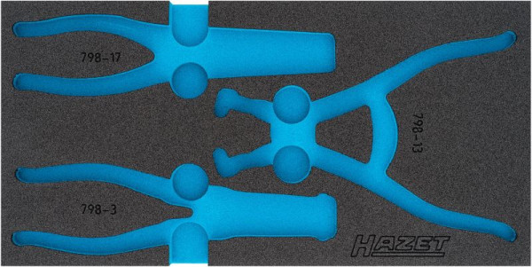 Hazet 2-Komponenten Weichschaum-Einlage, für 163-425/3 Abmessungen / Länge: 342 mm x 172 mm Ordnungssystem Größe: 1/3 (342 x 172 mm), 163-425L