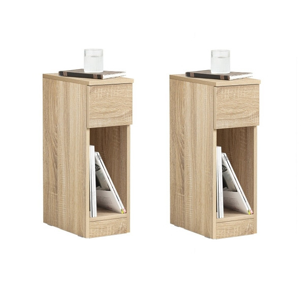 SoBuy Nachttisch-Set mit einer Schublade Holzfarbe 20x35x60cm, Modern, VE: 2 Stück, FBT111-Nx2